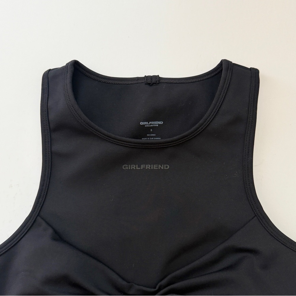 Girlfriend Collective Twist Top Quinn Tank Black Small - Picture 2 of 6